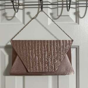 D'margeaux rose Champagne Evening Purse Clutch Hand Bag